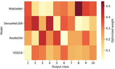 Optimized weight for each model